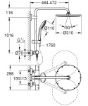 GROHE EUPHORIA SYSTEM 310 system prysznicowy z termostatem- 26075EN0