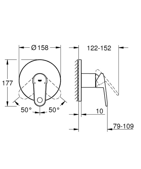 GROHE EUROPLUS jednouchwytowa bateria prysznicowa- 24059002