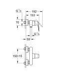 GROHE EUROSMART COSMOPOLITAN jednouchwytowa bateria prysznicowa- 32837000