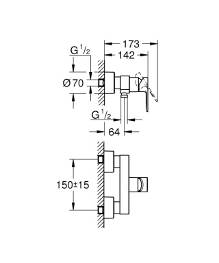 GROHE LINEARE jednouchwytowa bateria prysznicowa- 33865DC1