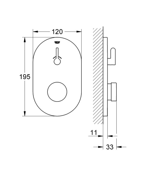 GROHE EUROSMART COSMOPOLITAN T samozamykająca bateria prysznicowa- 36321000