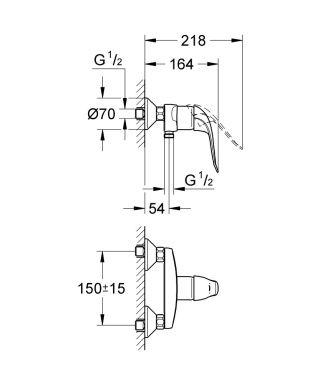 GROHE EUROECO SPECIAL jednouchwytowa bateria prysznicowa- 32780000