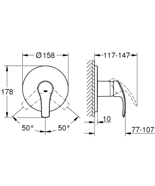 GROHE EUROSTYLE jednouchwytowa bateria prysznicowa- 24042002