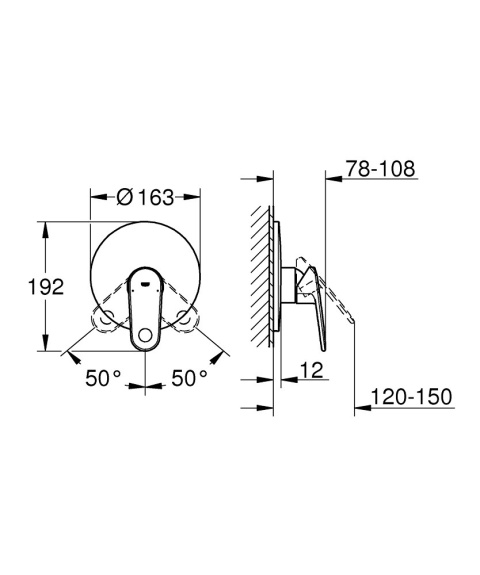 GROHE EUROPLUS jednouchwytowa bateria prysznicowa- 19537002