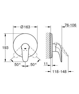 GROHE EUROSTYLE jednouchwytowa bateria prysznicowa- 29098003