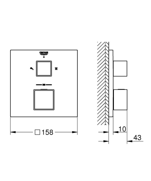 GROHE GROHTHERM CUBE termostatyczna bateria prysznicowa- 24154000