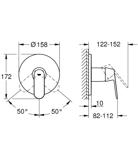 GROHE EUROSTYLE COSMOPOLITAN jednouchwytowa bateria prysznicowa- 24044000