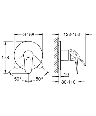 GROHE EUROSTYLE jednouchwytowa bateria prysznicowa- 24046LS3