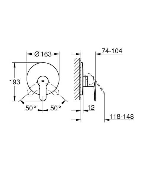 GROHE EUROSTYLE COSMOPOLITAN jednouchwytowa bateria prysznicowa- 19507002