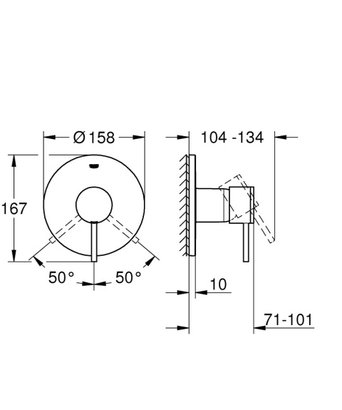 GROHE ATRIO jednouchwytowa bateria prysznicowa- 24065003