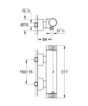 GROHE GROHTHERM 2000 bateria prysznicowa z termostatem, DN 15- 34169001