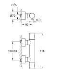 GROHE GROHTHERM 3000 COSMOPOLITAN bateria prysznicowa z termostatem, DN 15- 34274000