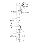 GROHE GROHTHERM 3000 COSMOPOLITAN bateria prysznicowa z termostatem, DN 15- 34275000