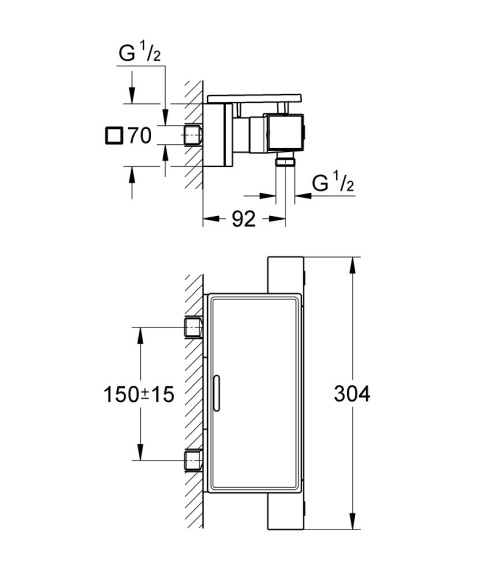 GROHE GROHTHERM CUBE bateria prysznicowa z termostatem, DN 15- 34491000