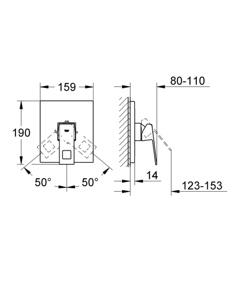 GROHE EUROCUBE jednouchwytowa bateria prysznicowa- 19898000