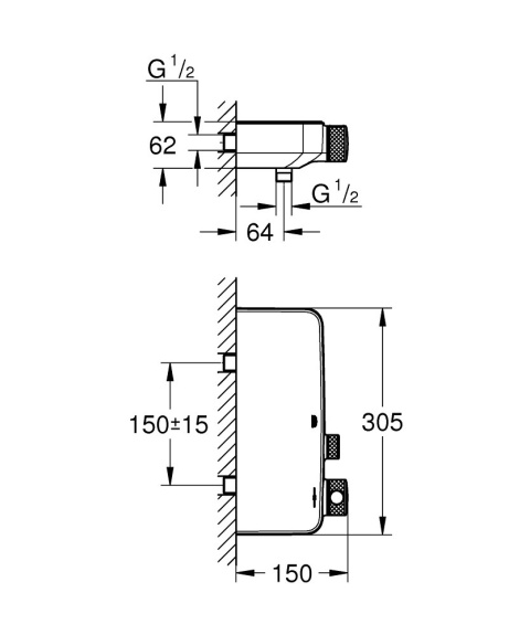 GROHE GROHTHERM SMARTCONTROL bateria prysznicowa z termostatem, DN 15- 34719000