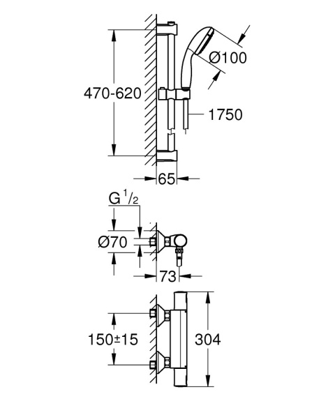 GROHE PRECISION START bateria prysznicowa z termostatem , DN 15- 34597000