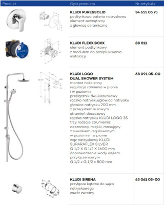 KLUDI PURE&SOLID zestaw nr 2