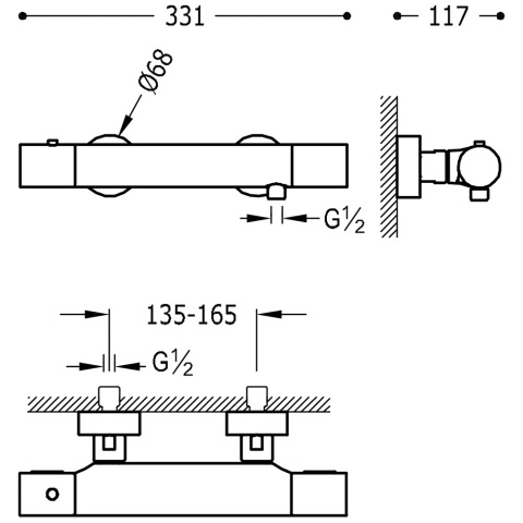 TRES STUDY-TRES Bateria termostatyczna natryskowa- 26116209