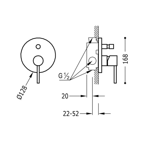 TRES STUDY-TRES Jednouchwytowa bateria podtynkowa (2-drożna)- 26218090