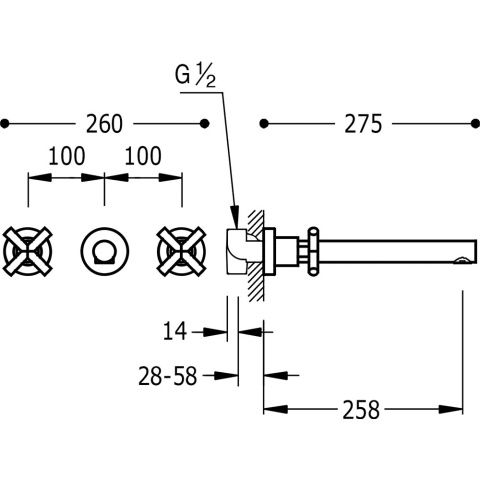 TRES BIMAX-TRES Bateria podtynkowa- 163151