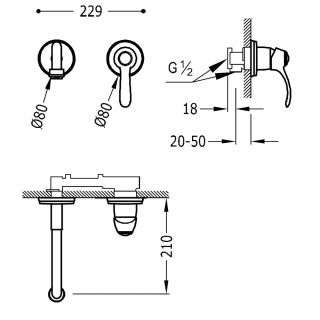 TRES TRES-CLASIC Bateria podtynkowa- 24220001