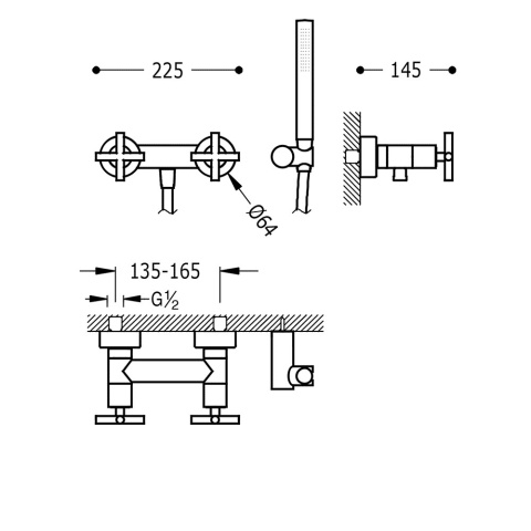 TRES BIMAX-TRES Bateria natryskowa- 163868