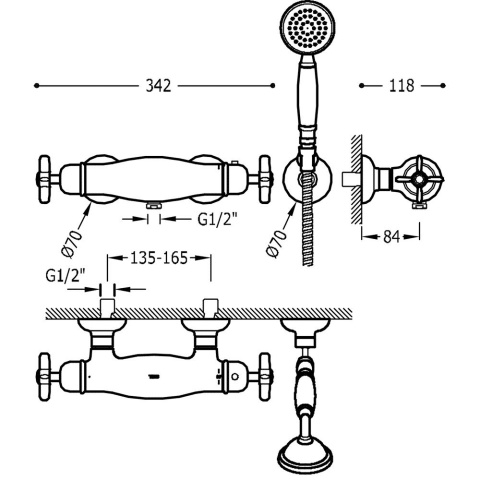 TRES TRES-CLASIC COLOR Bateria termostatyczna natryskowa- 24216409LV