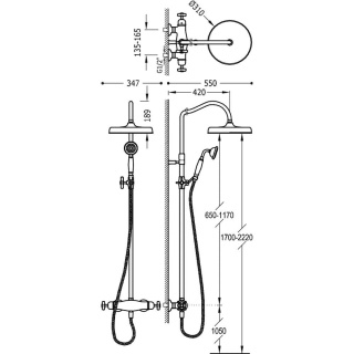 TRES TRES-CLASIC COLOR DUCHA TERMO. 2 SAL. BARRA TELESCOPICA- 24219502LM