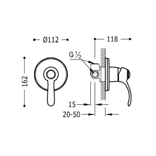 TRES TRES-CLASIC Jednouchwytowa bateria podtynkowa (1-drożna)- 24217701OR