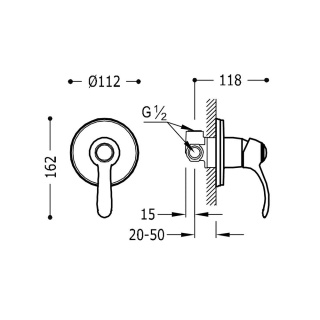 TRES TRES-CLASIC Jednouchwytowa bateria podtynkowa (1-drożna)- 24217701AC