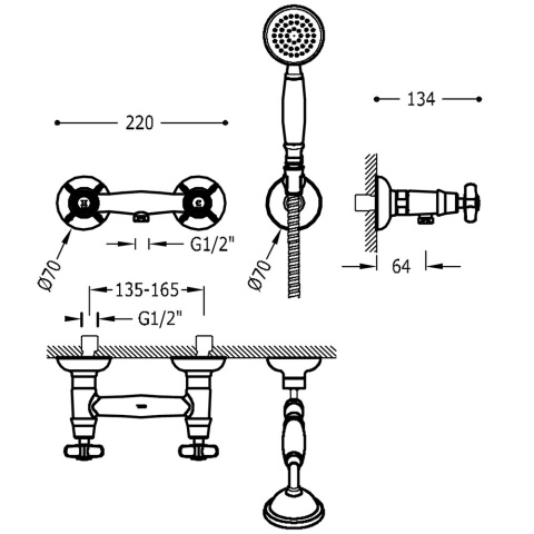 TRES TRES-CLASIC Bateria natryskowa- 24216301