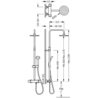 TRES TRESMOSTATIC Zestaw termostatyczny natryskowy- 20438703