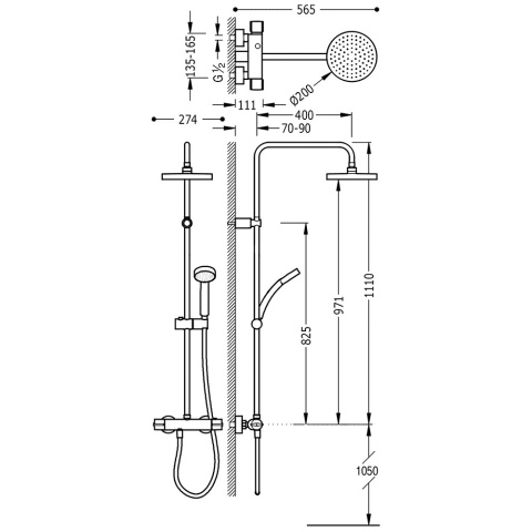 TRES TRESMOSTATIC Zestaw termostatyczny natryskowy- 20438701