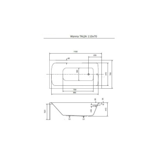 BESCO TALIA wanna prostokątna 110x70cm #WAT-110-PK