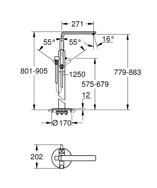 GROHE LINEARE wolnostojąca bateria wannowa- 23792DC1