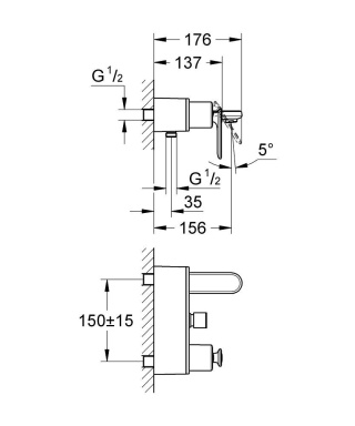 GROHE VERIS jednouchwytowa bateria wannowa- 32195000