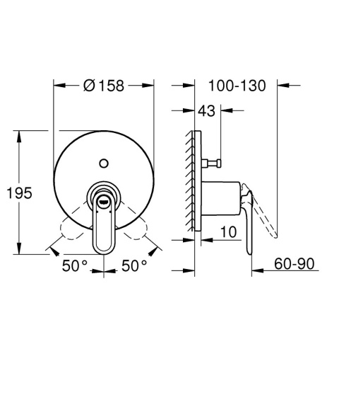 GROHE VERIS jednouchwytowa bateria wannowa- 24074000