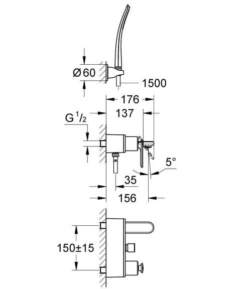 GROHE VERIS jednouchwytowa bateria wannowa- 32196000