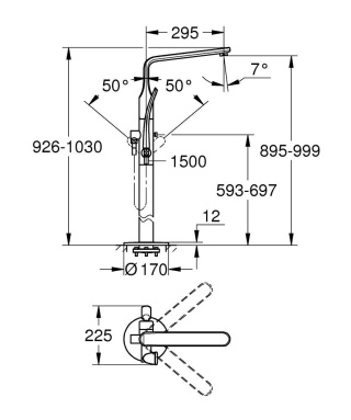 GROHE VERIS wolnostojąca bateria wannowa- 32222001