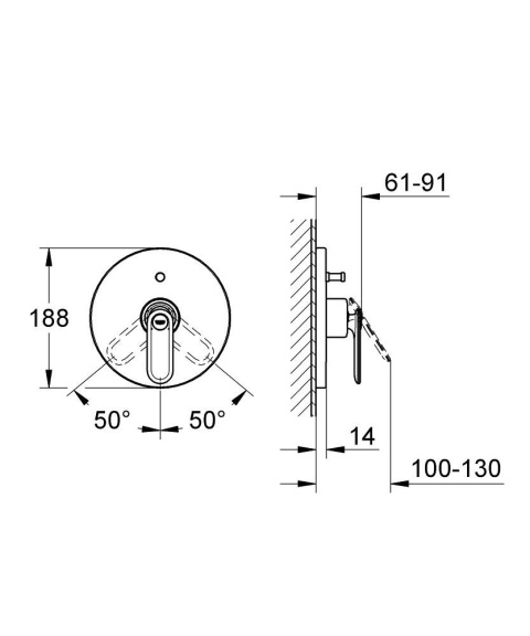 GROHE VERIS jednouchwytowa bateria wannowa- 19344000