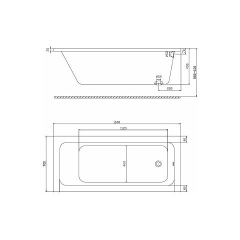 KOŁO MODO wanna z powłoką antislide 160x70cm - XWP1160101