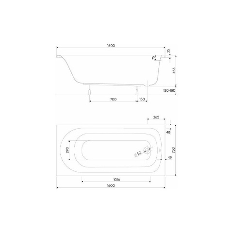 KOŁO SPARK wanna z powłoką antislide 170x75cm - XWP1770101