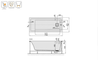 SANPLAST WP/SPACE+SP wanna 75x170cm 610-100-0160-01-000