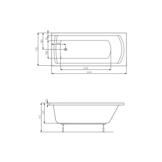 ROCA LINEA prostkątna wanna akrylowa 160x70cm- A24T018000