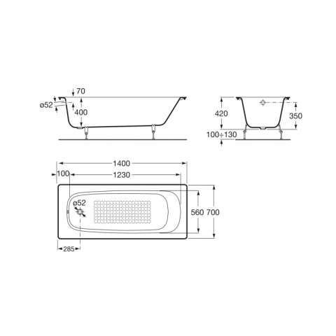 ROCA CONTINENTAL wanna żeliwna 160x70cm- A212912001