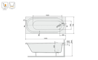 SANPLAST IDEA-WP+STW wanna 140x70cm 610-180-0340-01-000