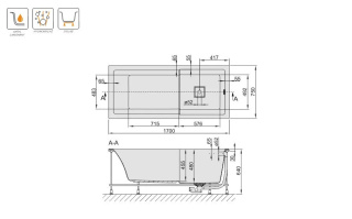 SANPLAST WPsp/SPACE+SP wanna 75x170cm 610-100-0180-01-000