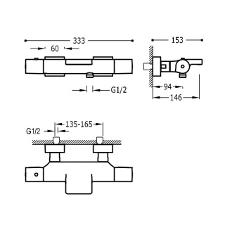 TRES TRESMOSTATIC Bateria termostatyczna wannowa- 21117409