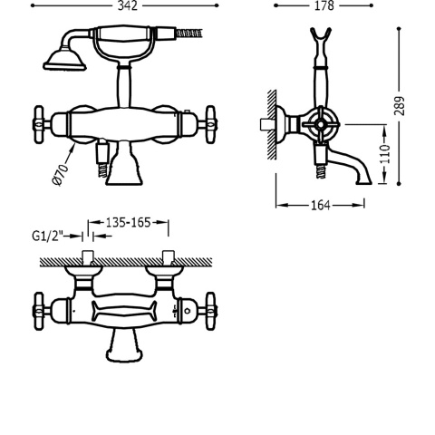 TRES TRES-CLASIC Bateria termostatyczna wannowa- 24217609